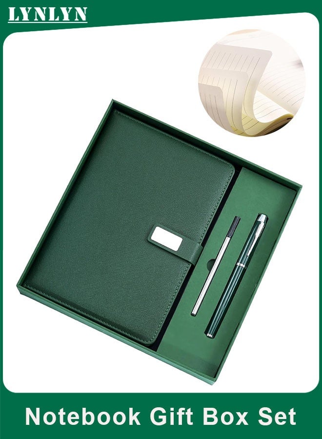 LYNLYN A5 Meeting Notebook Gift Box Set, PU Leather Business Notebook with Magnetic Closure, 200 Pages 80gsm Premium Paper, Includes Metal Executive Gel Pen and Refill, Lay-Flat Office Journal for Notes and Signatures - Image 1